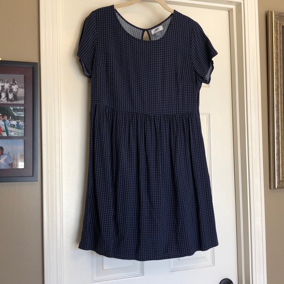 Old Navy Tunic Black and Blue Houndstooth Pattern - Picture 2 of 4